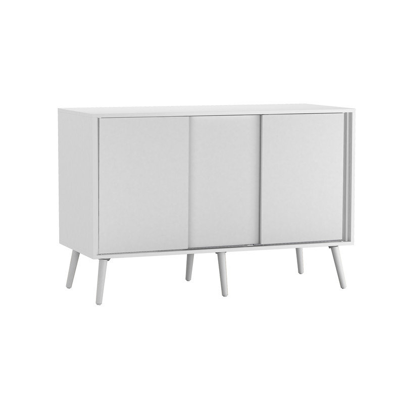 Rectangle Accent Cabinet, White/White Wood