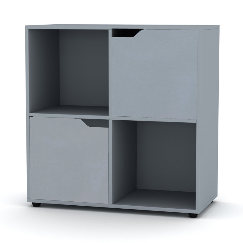 Ethyleen 61cm H x 60cm W Cube Bookcase, Grey