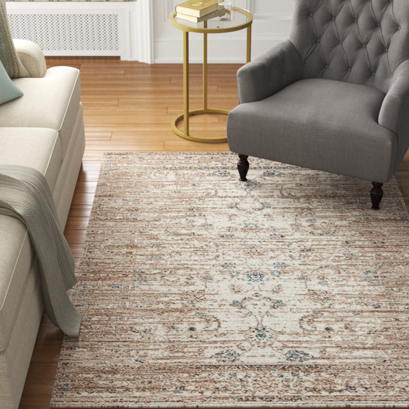 Tapis à motif oriental beige Leroy, Rectangle 5 pi x 7 pi