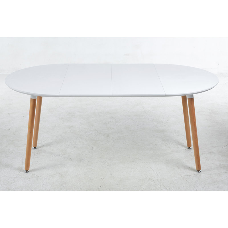 Extensible Table,DINING TABLE,OFFICE TABLE,COFFEE TABLE,Wood Leg,100/140/180X100x75cm, Matte White