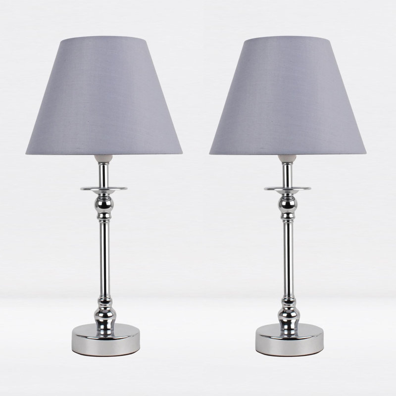 Lamons Metal Table Lamp, Polished Chrome, Grey
