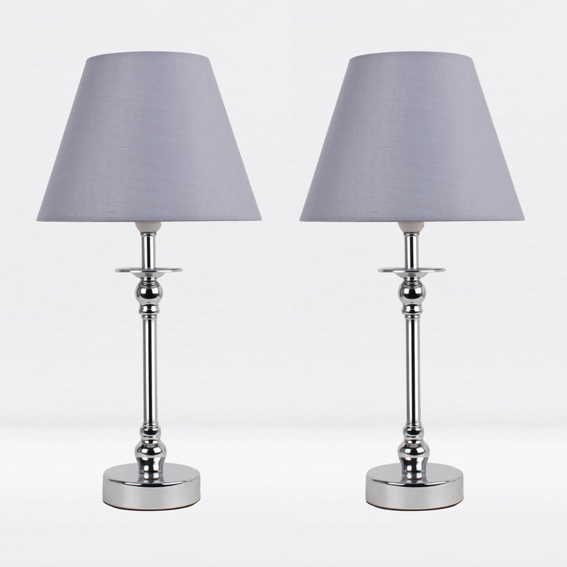 Lamons Metal Table Lamp, Grey, Polished Chrome