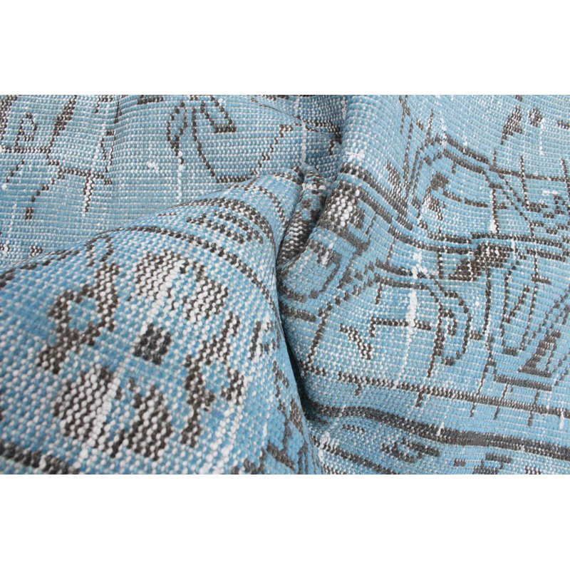 Tapis transitionnel de couleur bleu clair 6 pi 1 po x 9 pi 7 po
