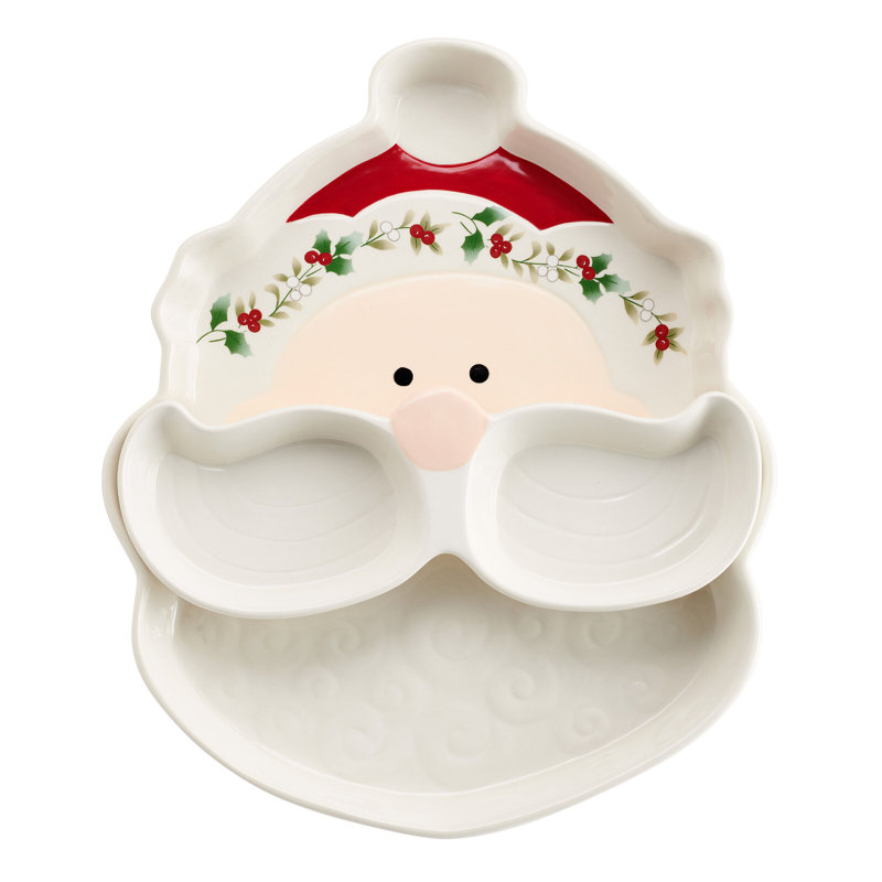 Plateau Pfaltzgraff Winterberry Santa, 12 pouces