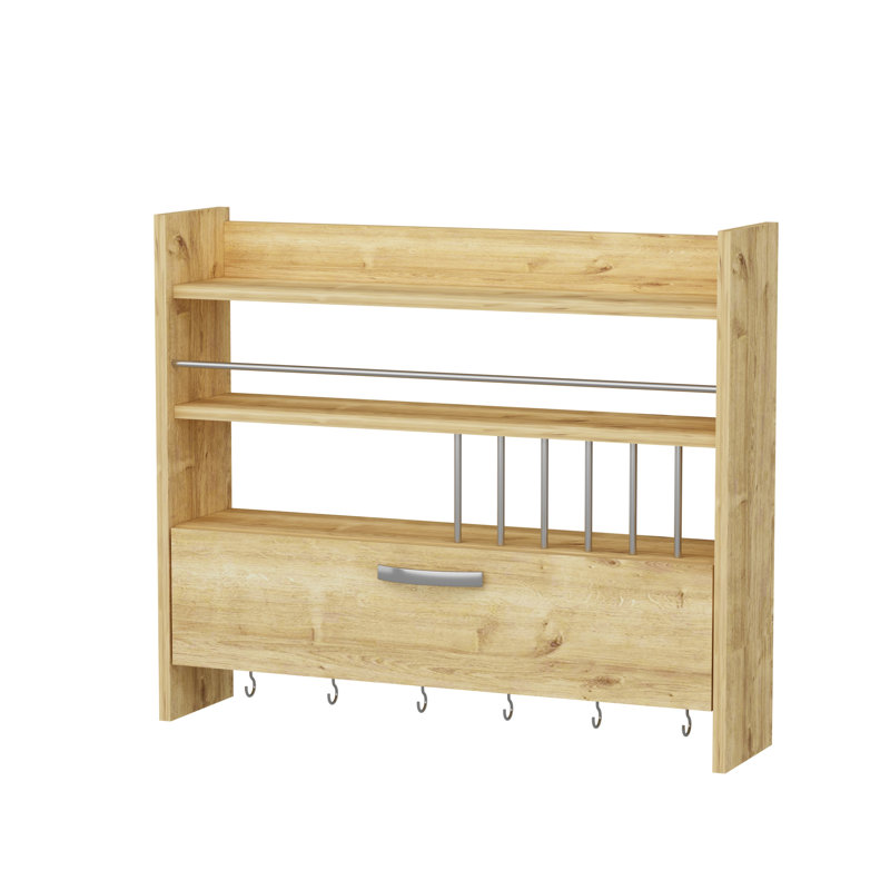 Wall Mounted Required Spice Rack, Natural