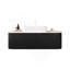 Meuble-lavabo 48 po avec lavabo, meuble-lavabo mural à bords arrondis avec 2 tiroirs, lavabo rectangulaire en céramique blanc, sans robinet, pré-assemblé, couleur noire-466423542