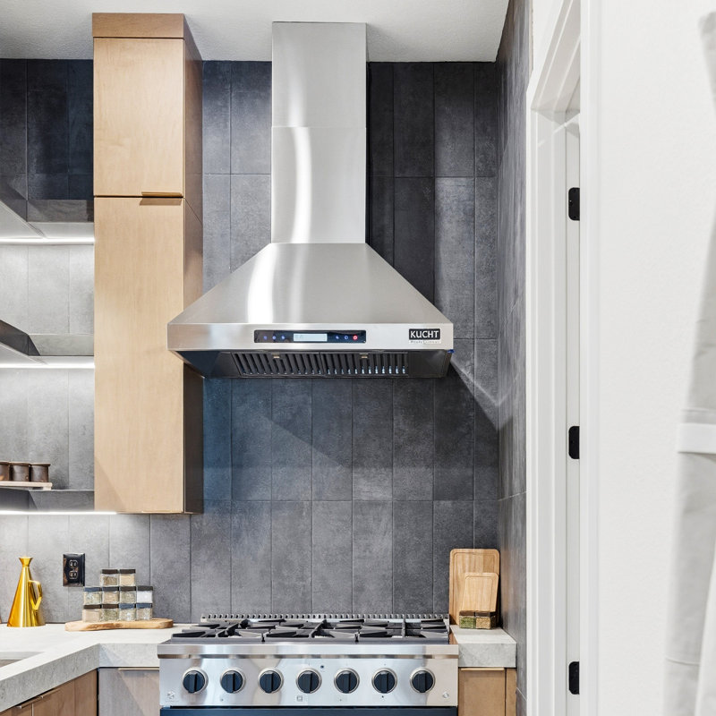 30" Professional 900 CFM Ducted Wall Mount Range Hood in Stainless Steel with Remote Control Included, 30in