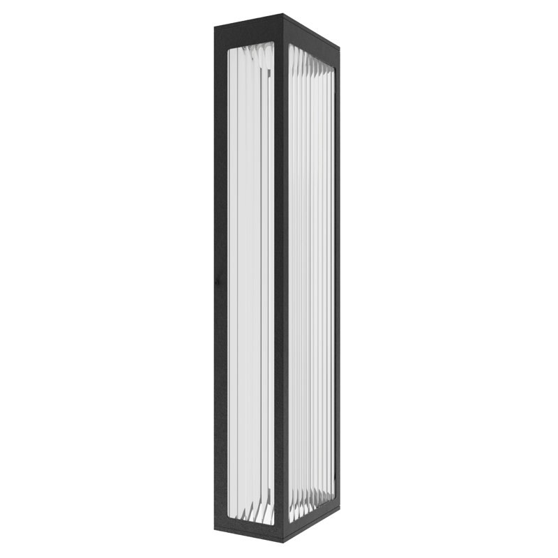LED Outdoor Wall Lantern, 24" H x 6" W x 4" L, Black