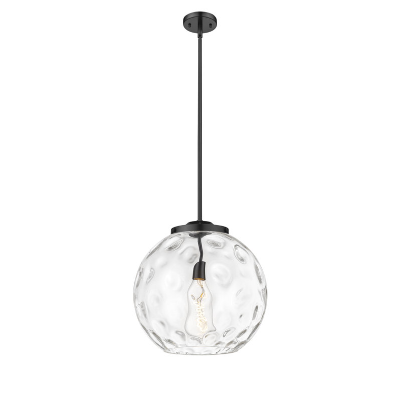 Luminaire sphère suspendu à 1 lumière Ralph, Noir mat
