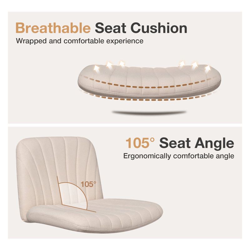 Chaise de bureau Damar Criss, Oui, Beige