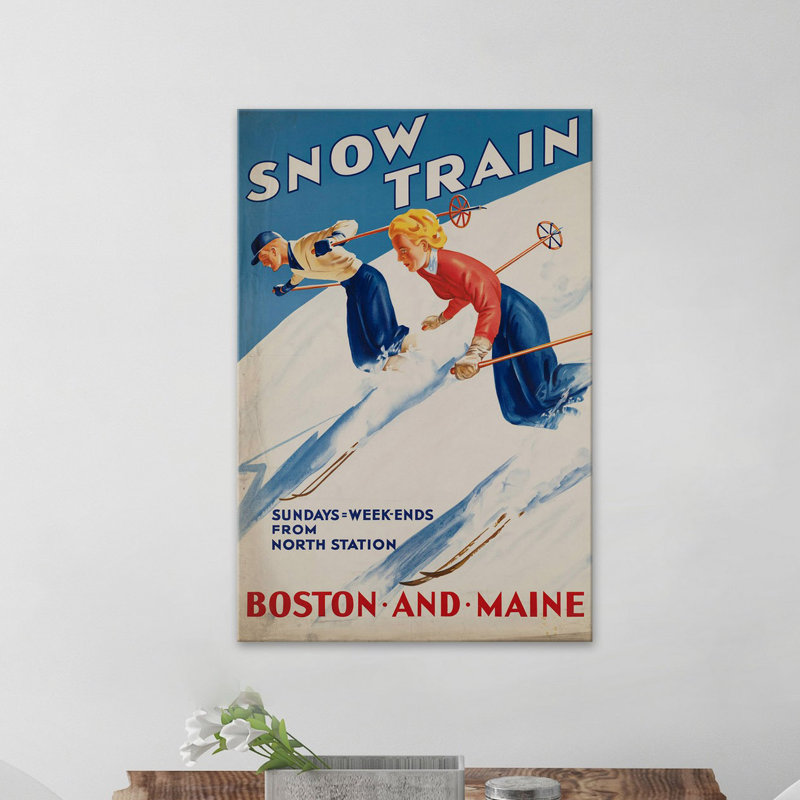 Snow Train 1 Piece Wall Art on Canvas, 152cm H x 101cm W