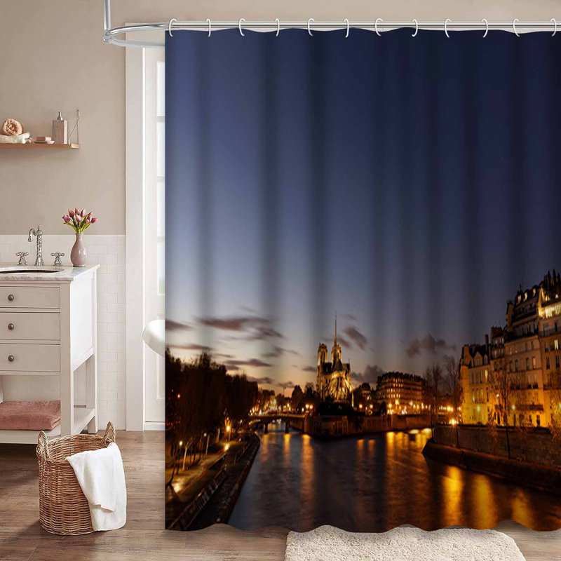 Rideau de douche Paris Night River City, L 72 po x l 84 po