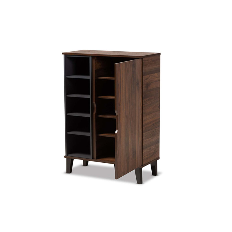 15 Pair Shoe Storage Cabinet, Dark Brown