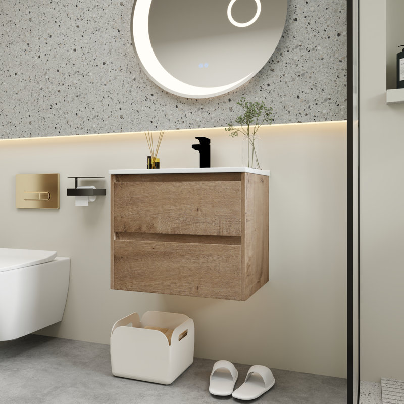 Ensemble de meuble-lavabo simple mural 24 po Ashbel