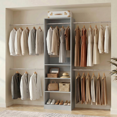  20.5 - 120'' W Closet System with Hanging Rods(Cut to Fit)