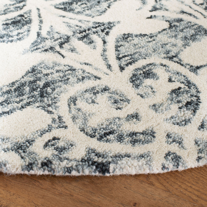 Dashanna Hand Tufted Wool Floral Rug, Round 5'