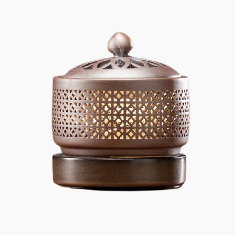 Brûleur d'encens en céramique avec température réglable pour aromathérapie et veilleuse
