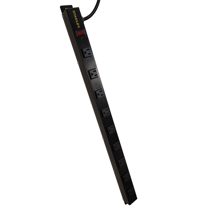 Barre d'alimentation STANLEY® surgemax Pro 9-AC Outlet Power Plug, 6 pi, noir