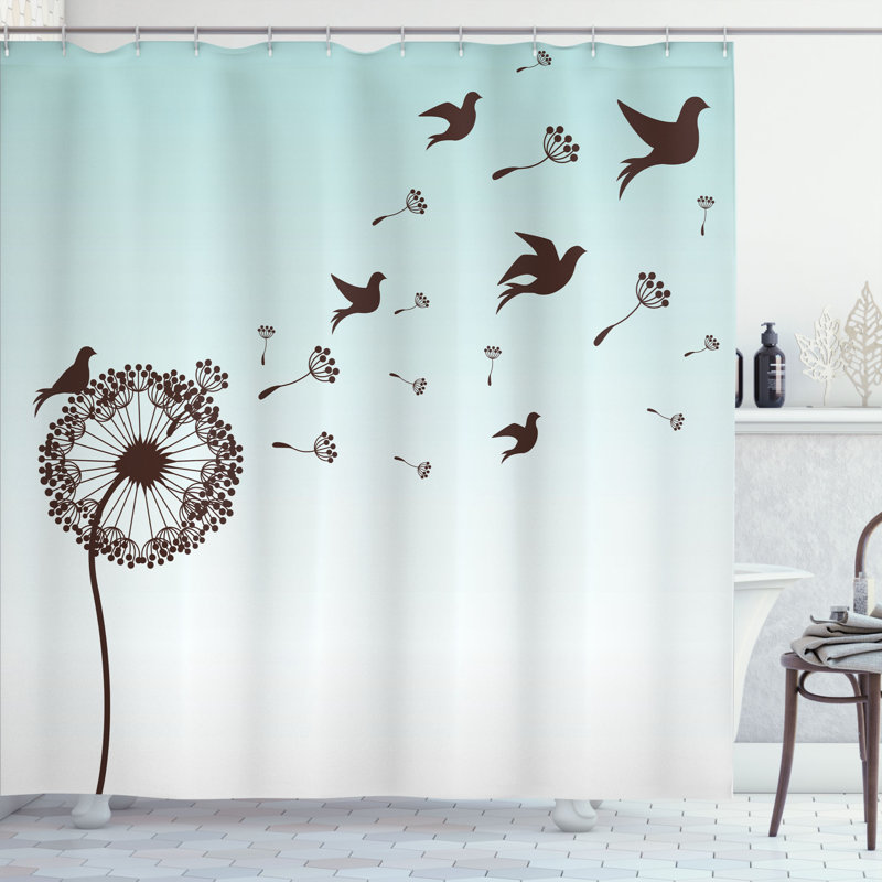 Shower Curtain with Hooks Included, 69" H x 105" W