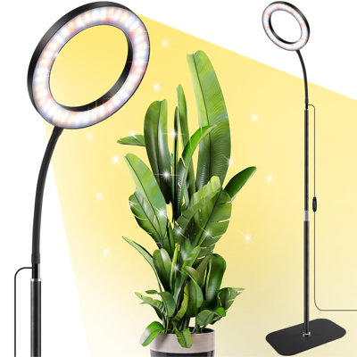 Une tête de culture pour les plantes d'intérieur à spectre complet, lumières de plantes pour la culture en intérieur avec minuterie 3/9/12, 5 niveaux d'intensité réglable, hauteur réglable de 16,5 po à 68 po, base solide pour les grandes plantes