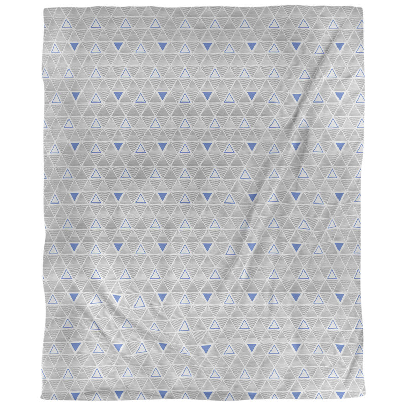 Tissu triangulaires décoratifs à la main, Faux lin, L 58 po x l 36 po, bleu