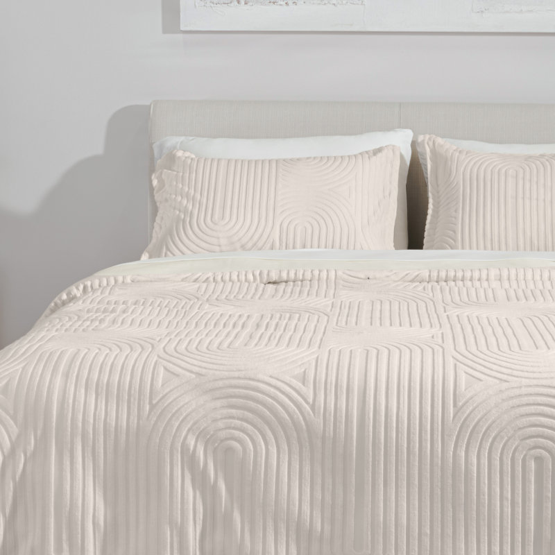 Ensemble de housse de couette et taie décorative très grand Bedgear Performance | Literie anti-humidité avec technologie PowerSnap | Housse douce et respirante pour les dormeurs chauds - lavable à la machine, crème de 92 po x 108 po