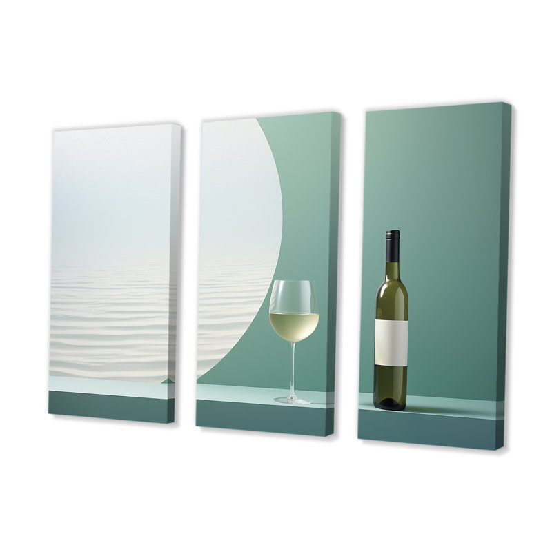 Chablis Charm - ensemble d'art mural sur toile vin, H 32 po x l 48 po x P 1 po