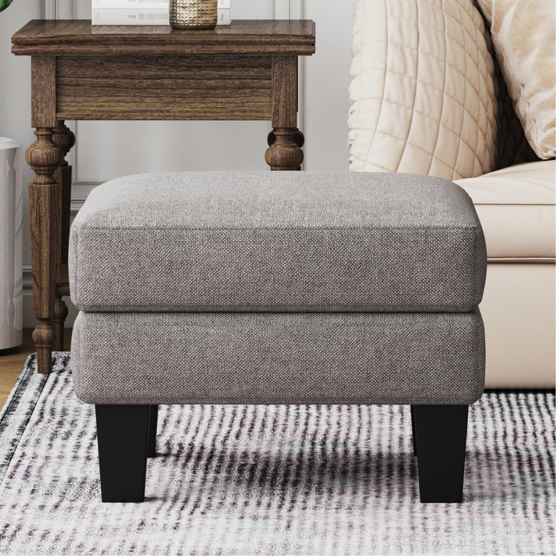 Chaise tabouret en tissu gris - Coussin de siège polyvalent avec repose-pieds et repose-pieds épais