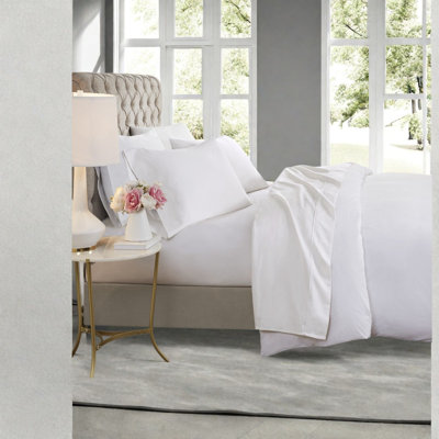 Cooling Queen Sheets & Pillowcases, 600 Thread Count Cotton Blend, White