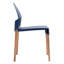 Ensemble de 4 chaises de salle à manger et de salon gris-bleu, pieds en chêne rouge finis à la main pour un attrait esthétique, siège en PP de qualité industrielle résistant aux égratignures, coussins de sol souples, structure ergonomique