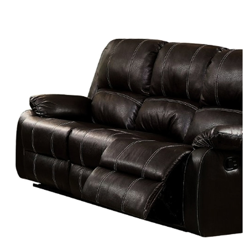 Cuir synthétique brun avec fauteuil inclinable, 3 coussins de siège moelleux, mouvement d'inclinaison en douceur, épaisseur de coussin exceptionnelle en similicuir de style élégant