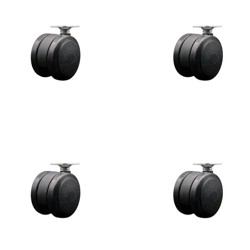 Ensemble de 4 roulettes de service à 2 ou 3 pouces / 8 pouces, Noir
