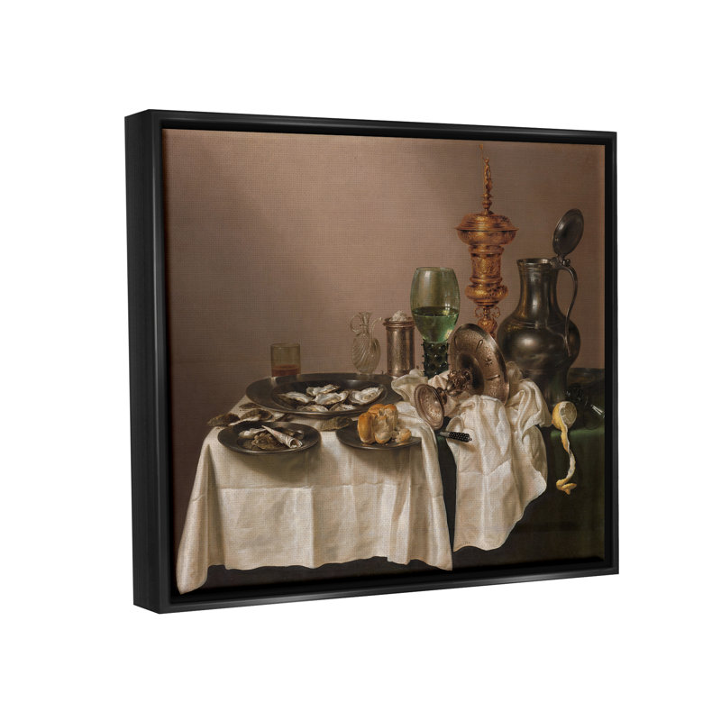 Nature morte avec une coupe dorée, peinture classique sur toile - Peinture sur toile, H 25 po x l 31 po x P 1,7 po