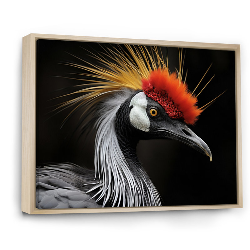 Cranes d'Afrique, beauté I, Cadre naturel flottant, H 16 po x l 32 po x P 1 po