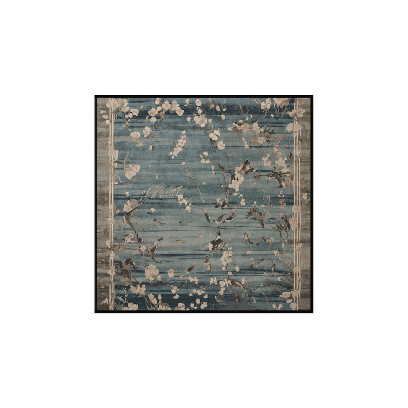 Machine Washable Gray Area Rug, Square 4'