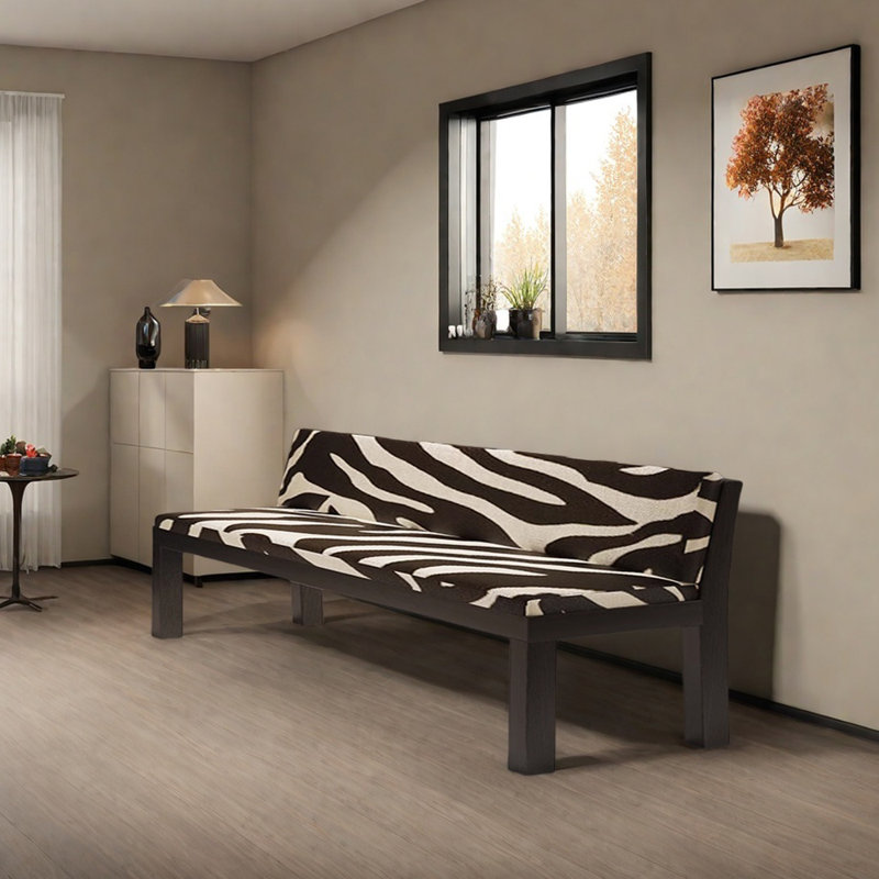 Un banc en éponge avec des dossiers à motifs exquis, H 27,55 po x l 78,74 po x P 18,89 po