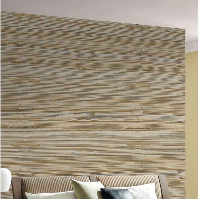 Papier peint 32,7 pi x 20,5 po Revere, Pellicule / argent / brun clair