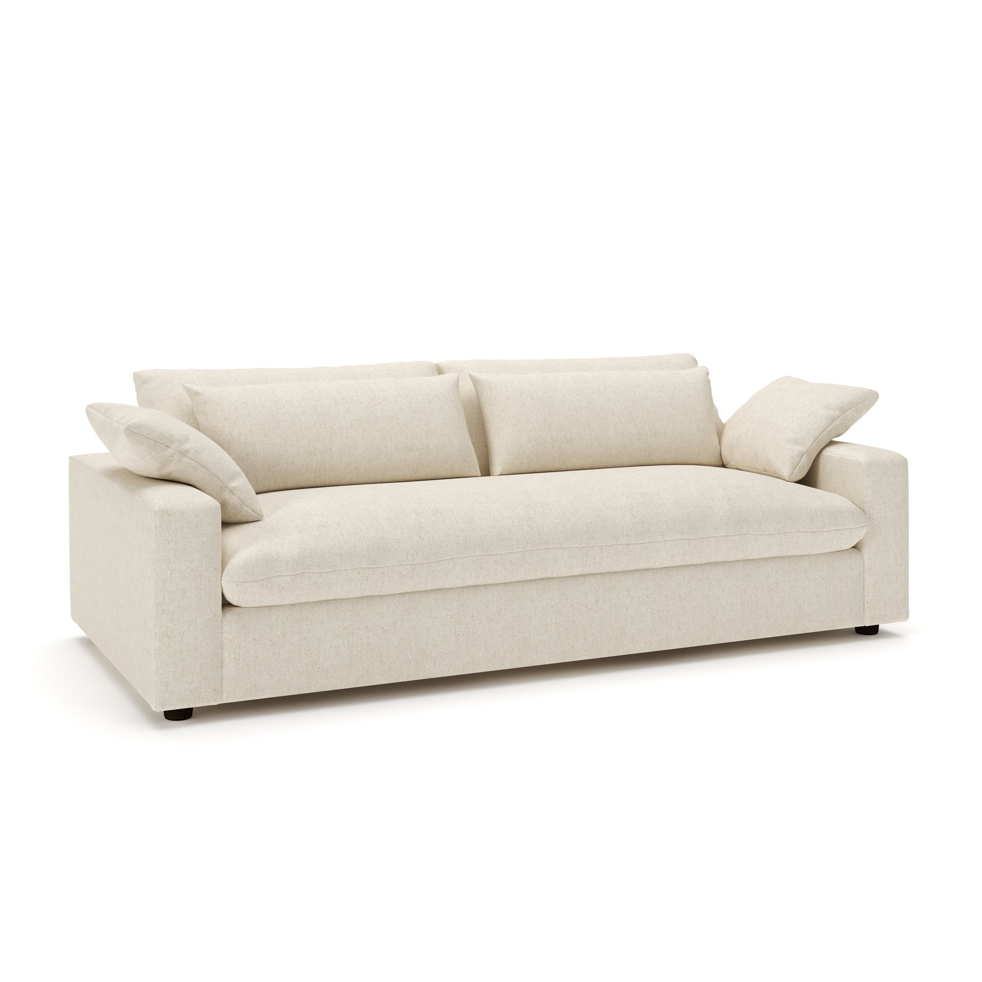 Remy 90'' Upholstered Sofa, John Sepia Performance Linen Blend