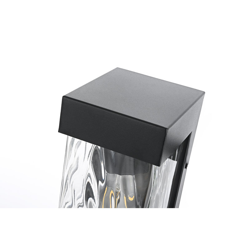 Linch Outdoor Wall Sconce in Black, 9" H x 4.5" W x 5" D