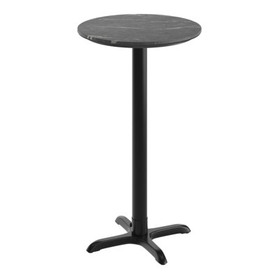 Plateau de table commercial à surface lisse avec base entrecroisée à hauteur de barre