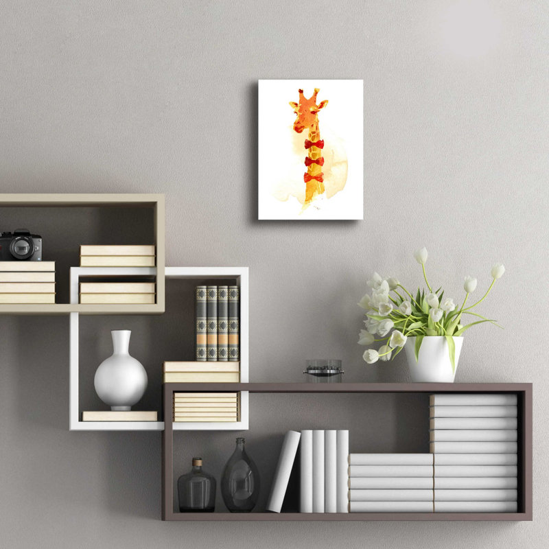 «Elegant Giraffe» par Robert Farkas, art mural en verre acrylique, H 16 po x l 12 po x P 0,13 po