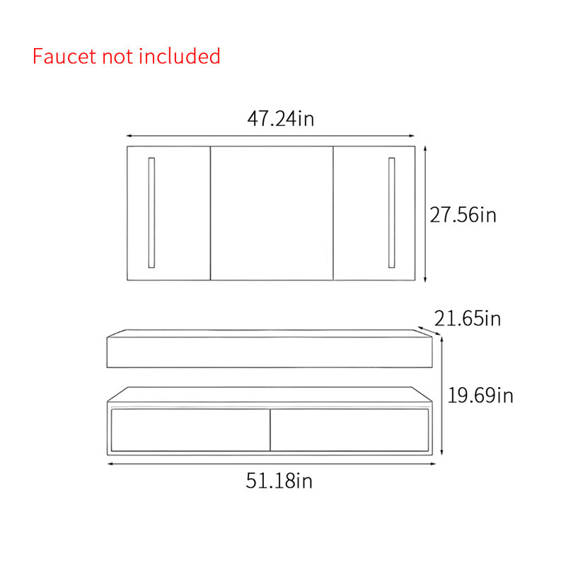 Simple design bathroom cabinet, Black