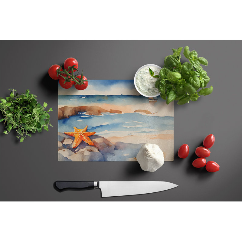 Starfish Glass Cutting Board Large