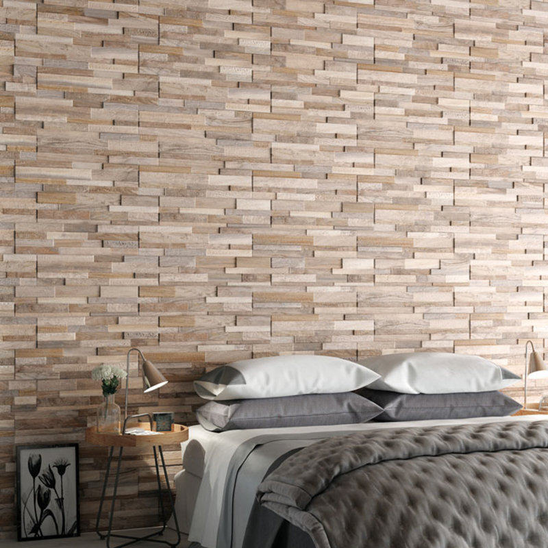Wall Art 6" x 24" Ledger Panel Wood Look Porcelain Wall Tile, Taupe