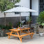 Parlington Rectangular Outdoor Picnic Table With Umbrella Hole , 59'' in. W 58.57'' in. D-2089299052