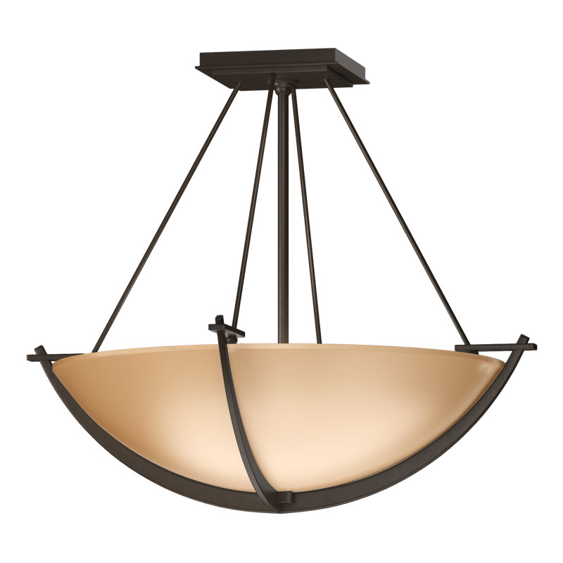 Compass 3 - Light Semi Flush Mount, Bronze, Sand, 16" H x 18.1" W x 18.1" D