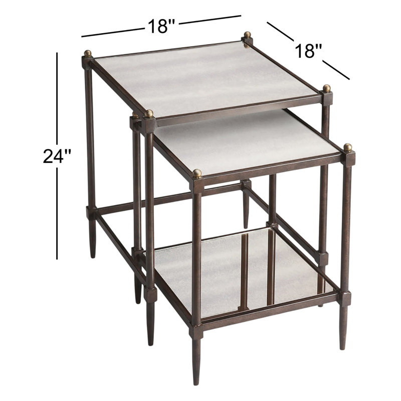 Peninsula Mirrored Nesting Tables
