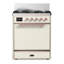 Majestic III Series 30 Inch Dual Fuel Range with 5 Sealed Burners in White (Liquid Propane, Burnished Trim)-178424762-178424765-178424767