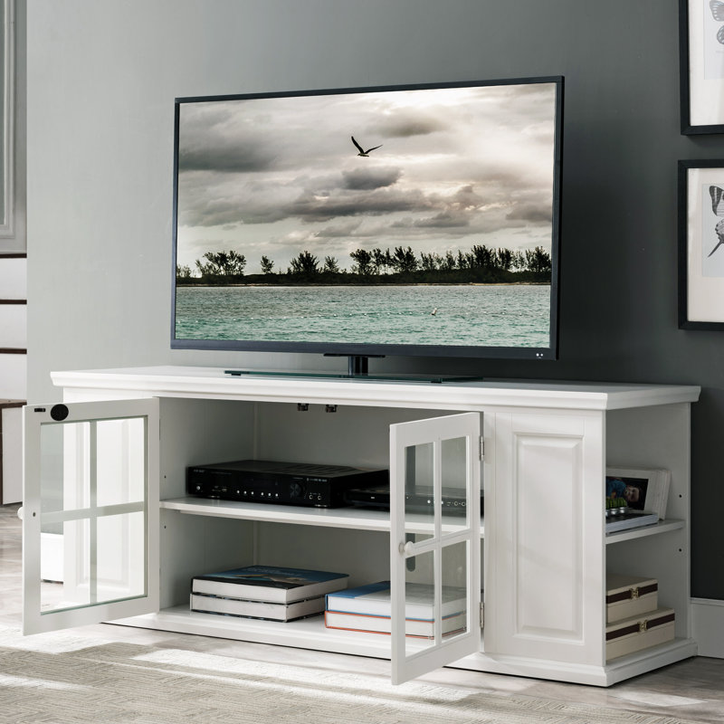Meuble télé pour téléviseur de 75 po ou moins Huse, Blanc doux