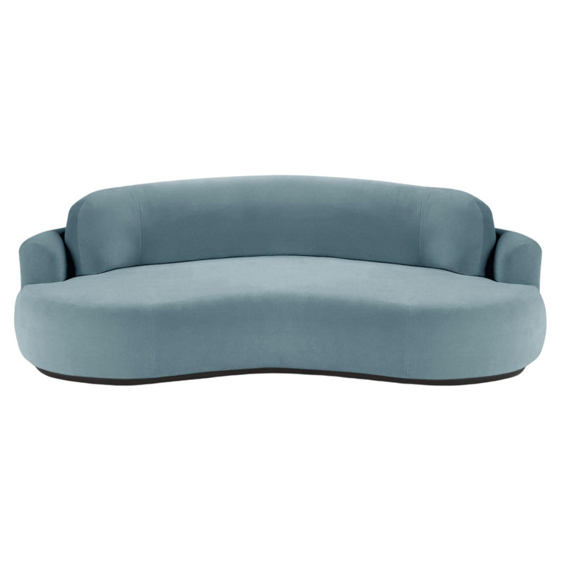Naked Sofa, Black, Paris Dark Blue Velvet, 31" H x 118" W x 52" D